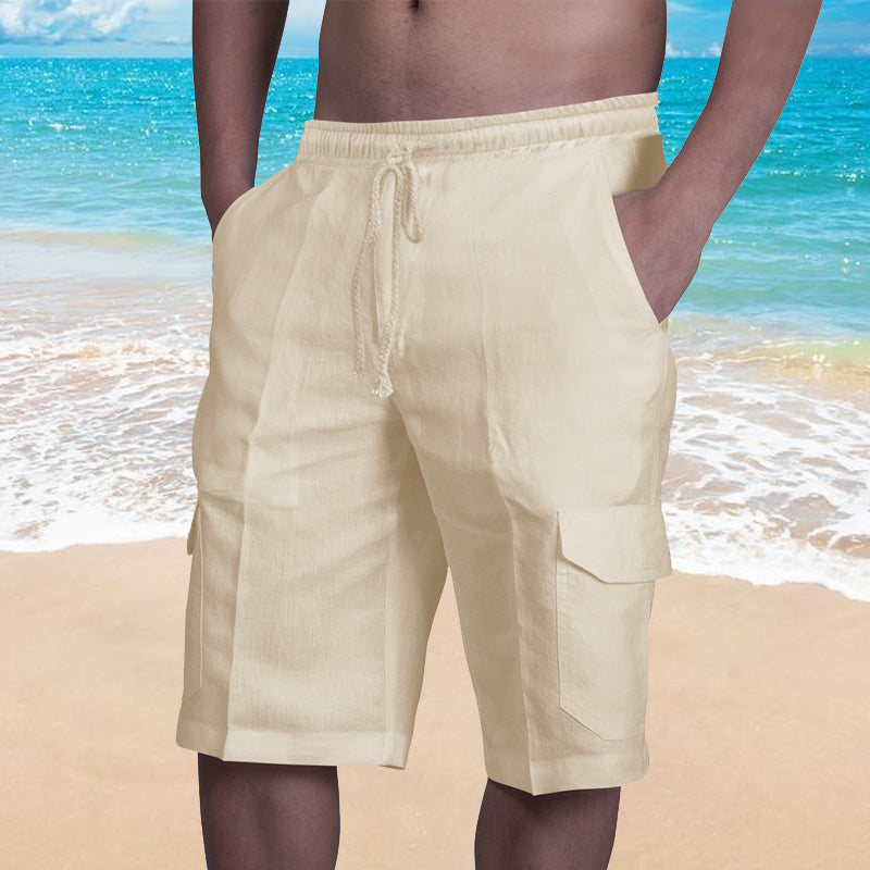 Ensfarget strand-shorts for menn