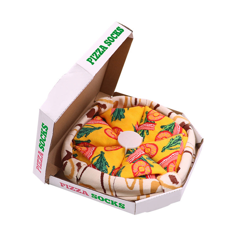 4 par kreativ pizzasokker i pizzaboks