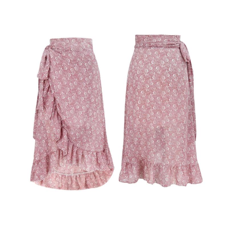 Floral chiffon skjørt