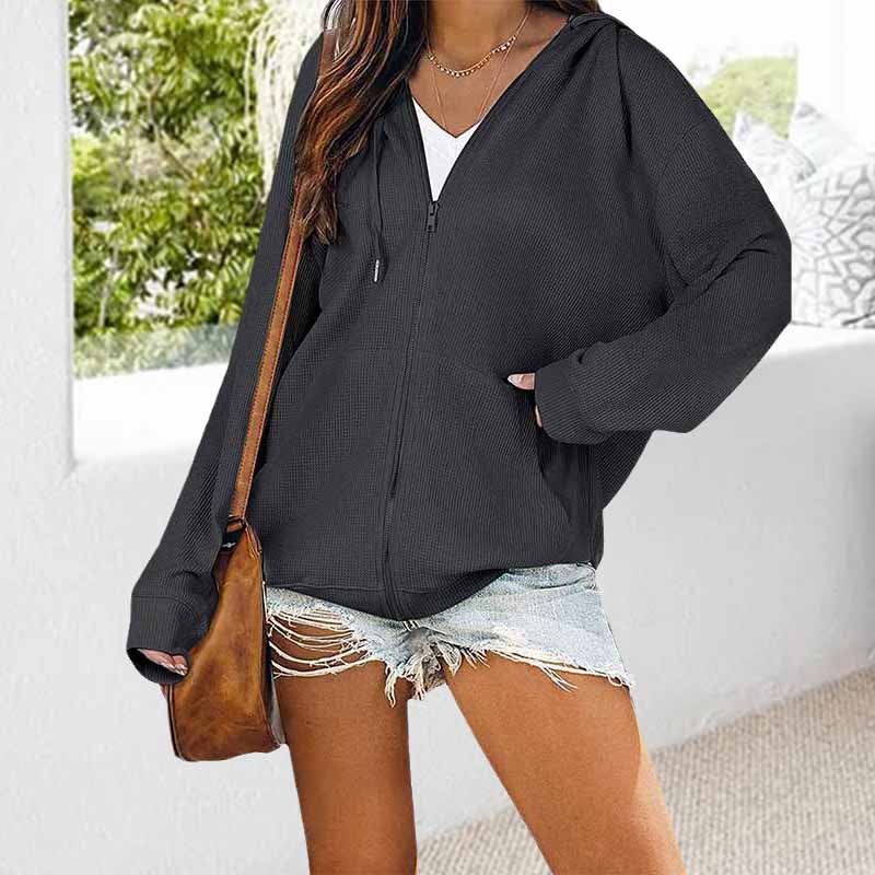 Fashion Zip Up Sweatshirts Langermet hettegenserjakke