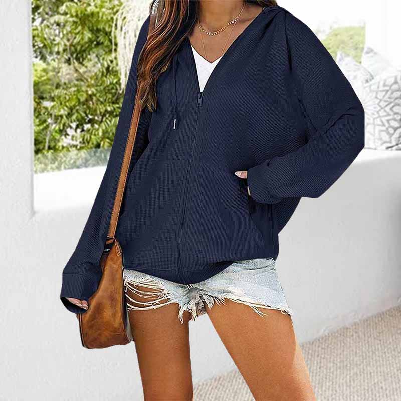 Fashion Zip Up Sweatshirts Langermet hettegenserjakke