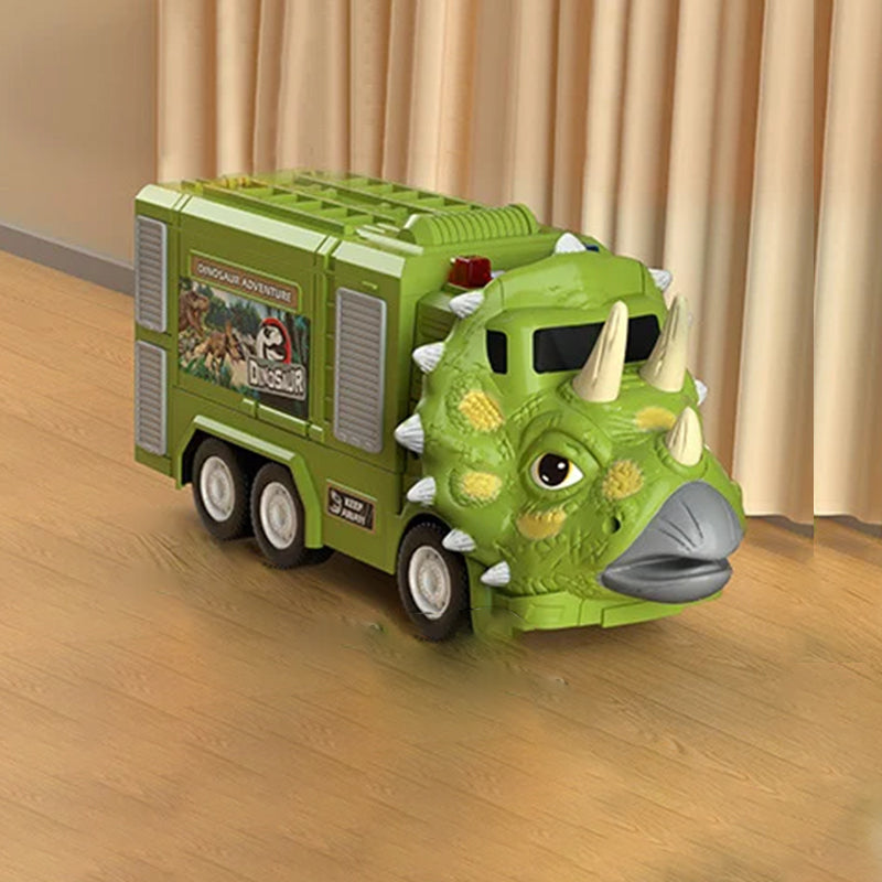 🦖Nytt Dinosaur Transforming Engineering Truck Track-lekesett med lys og musikk