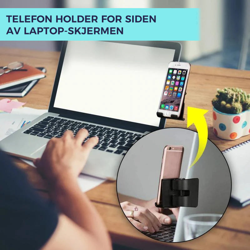 Telefonholder for siden av datamaskin-skjerm