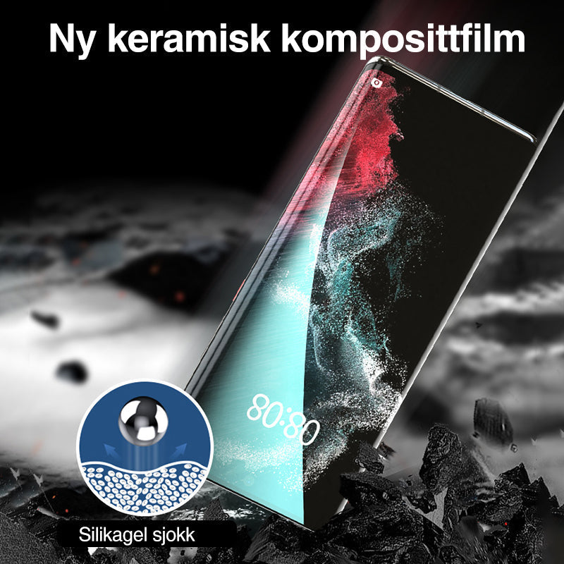 Premium skjermbeskytterfilm med installasjonsboks for Galaxy S23 Ultra