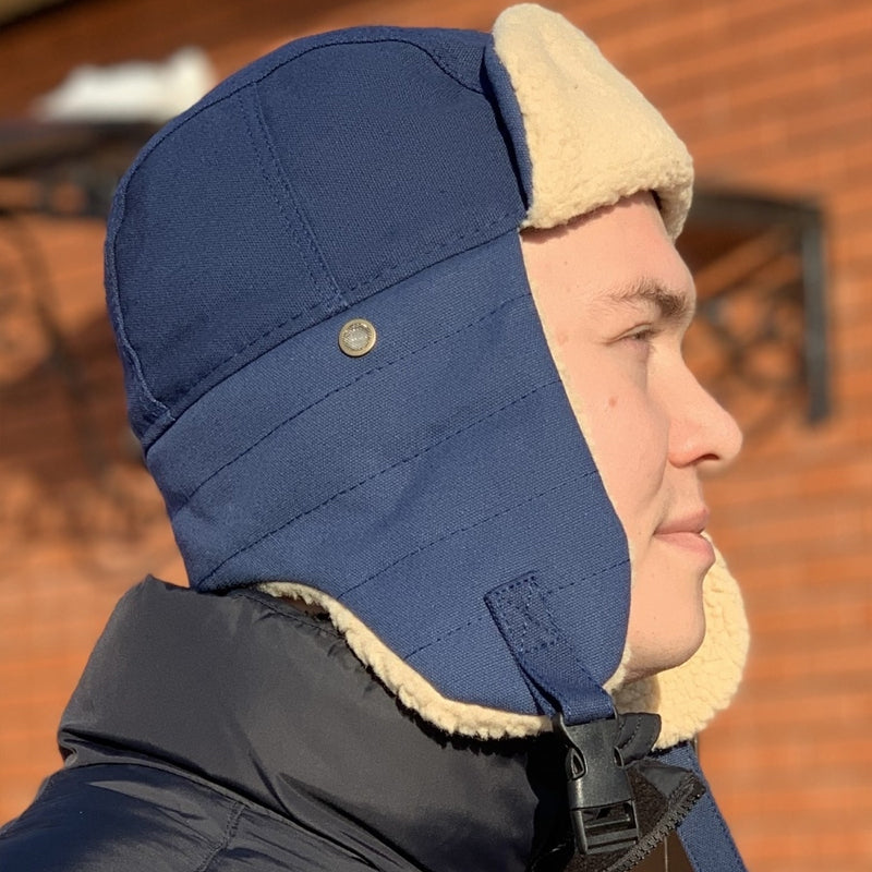 Vintage ear protection fleece hat