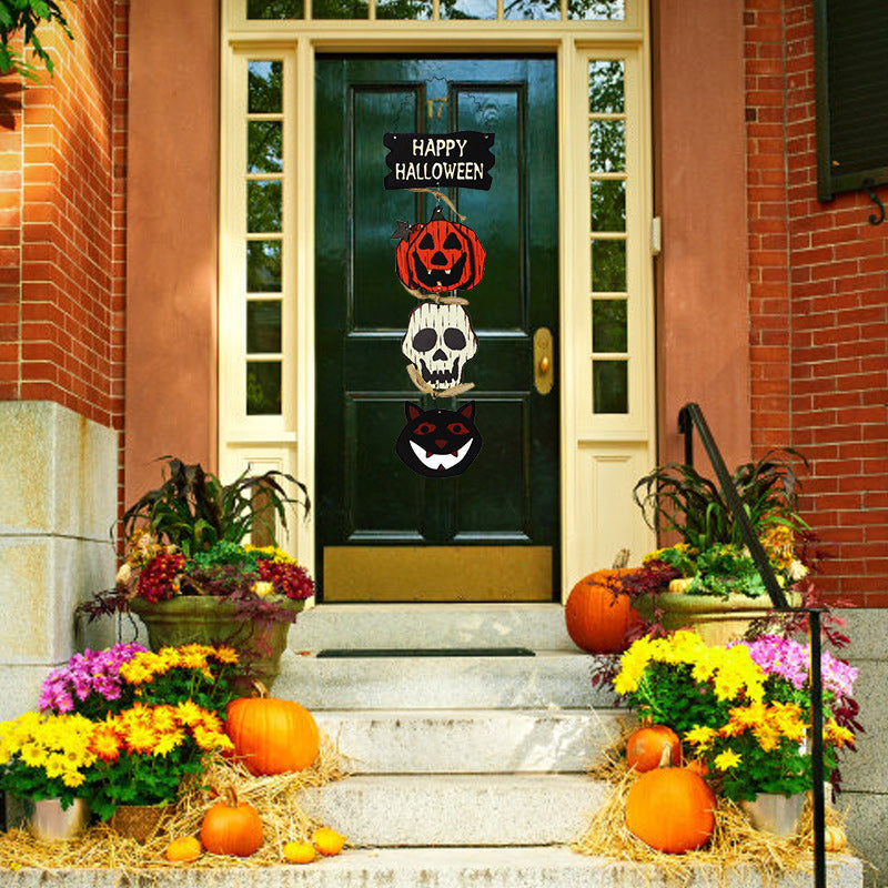 Halloween Wooden Welcome Hanging Sign