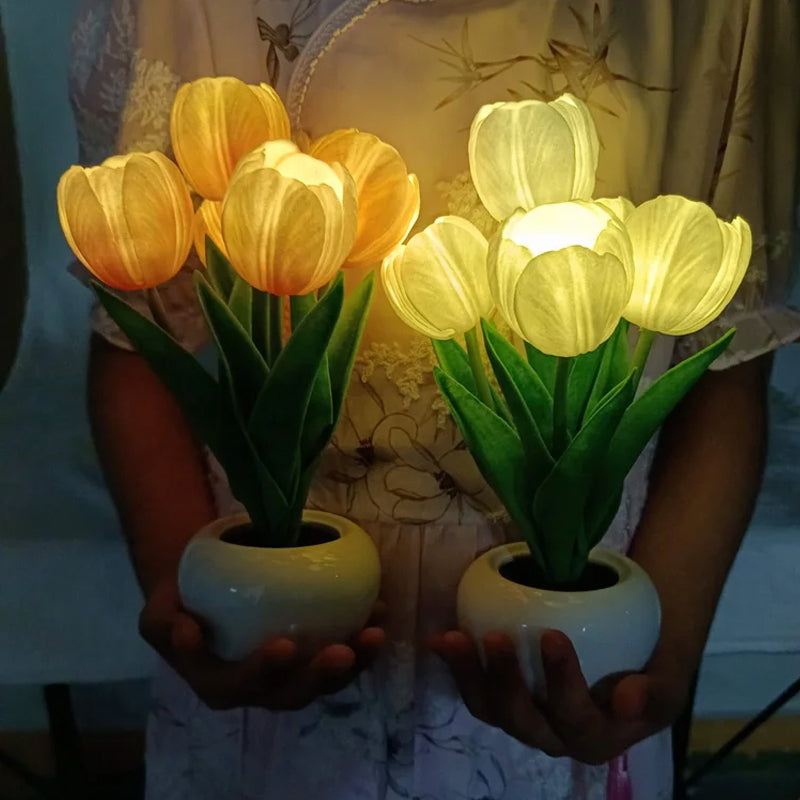 LED oppladbart tulipan nattlys