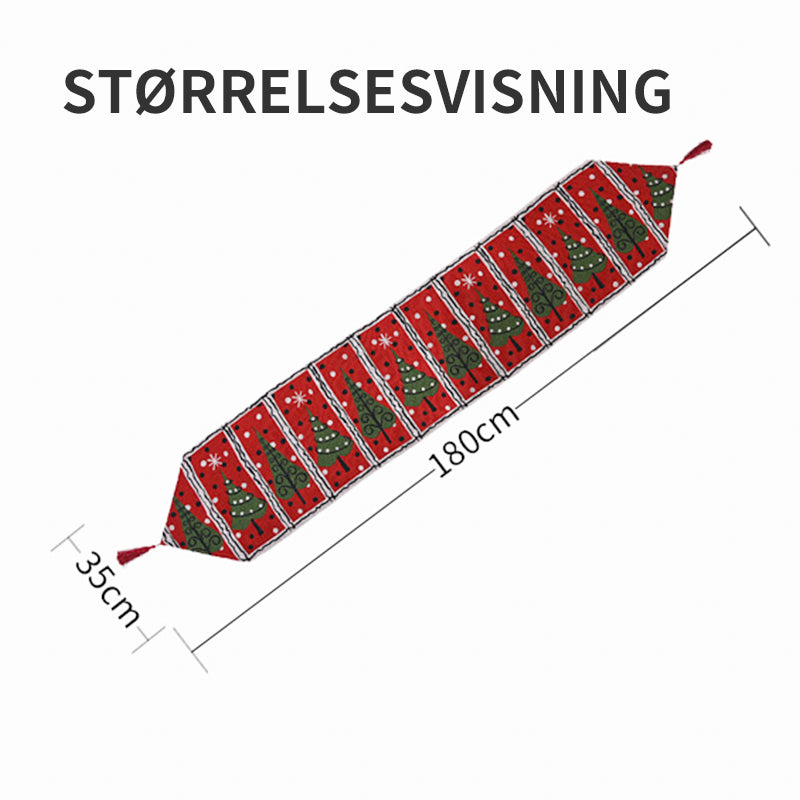 Julepynt strikket bordløper