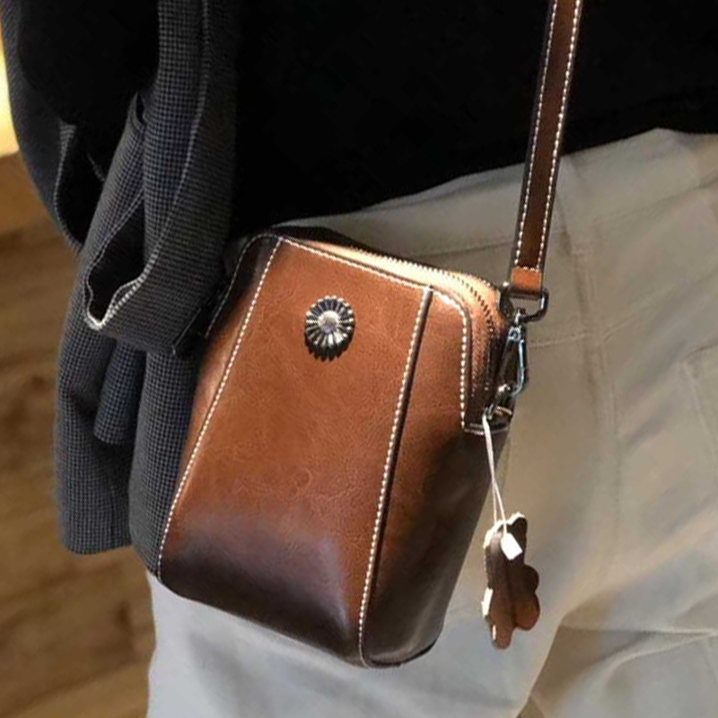 Oil Waxed Leather Small Bag