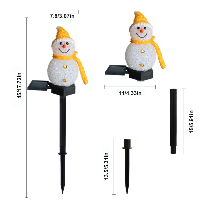 Vanntett Solar Snowman lampe