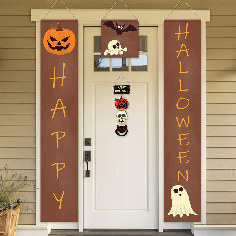 Halloween Wooden Welcome Hanging Sign