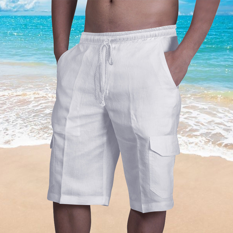 Ensfarget strand-shorts for menn