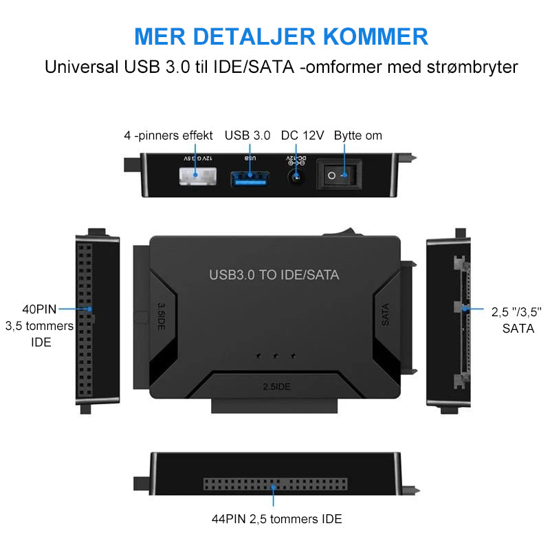 USB 3.0 til IDE / SATA -ADAPTER