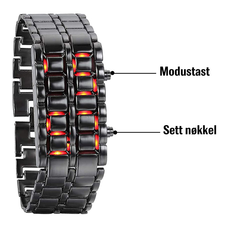 Herre Lava LED Digital armbåndsur i rustfritt stål