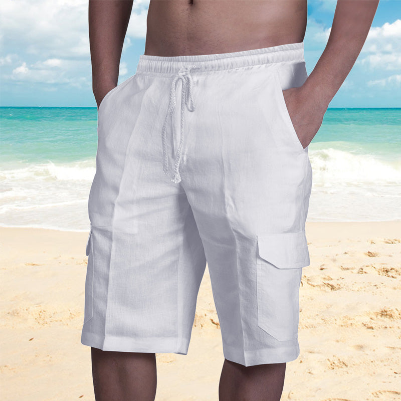 Ensfarget strand-shorts for menn