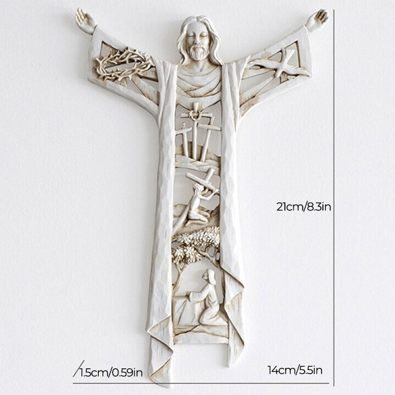 Risen Christ Wall Cross Jesus Figurer