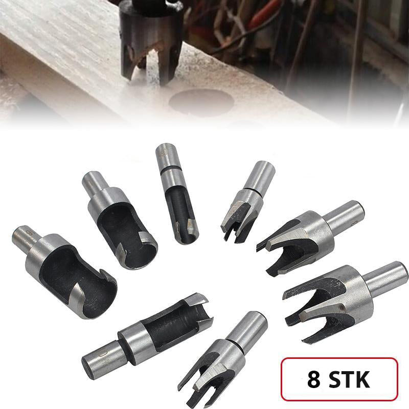 8 stk karbon stål plugg kutter drill bit sett (1 / 4 '' , 3 / 8 '' , 1 / 2 '' , 5 / 8 '')