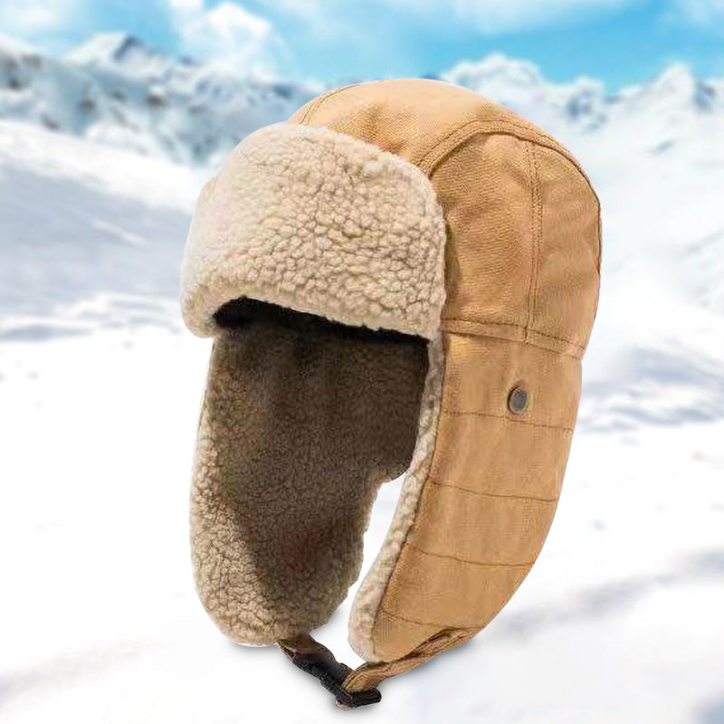 Vintage ear protection fleece hat