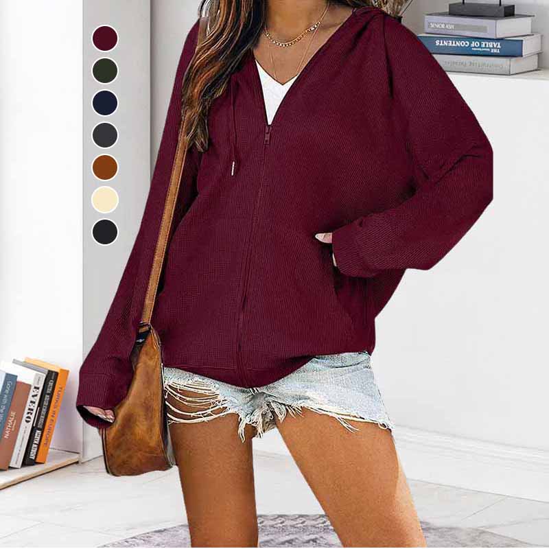 Fashion Zip Up Sweatshirts Langermet hettegenserjakke