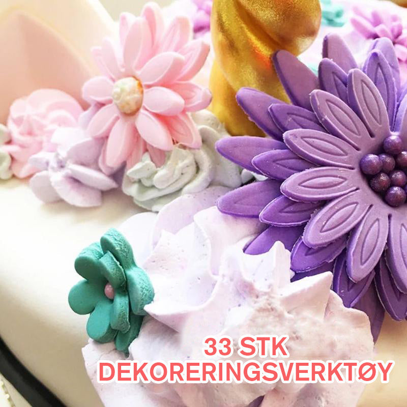 Kake blomster dekorering verktøy sett