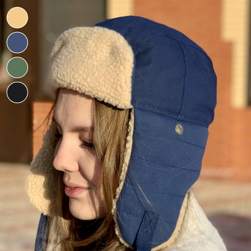 Vintage ear protection fleece hat