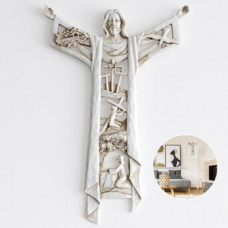 Risen Christ Wall Cross Jesus Figurer