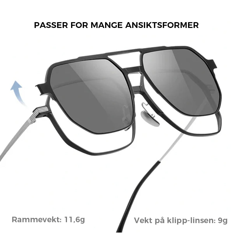 3-i-1 magnetiske polariserte solbriller