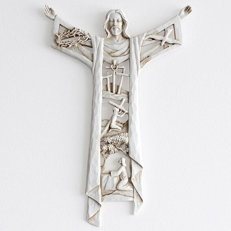 Risen Christ Wall Cross Jesus Figurer