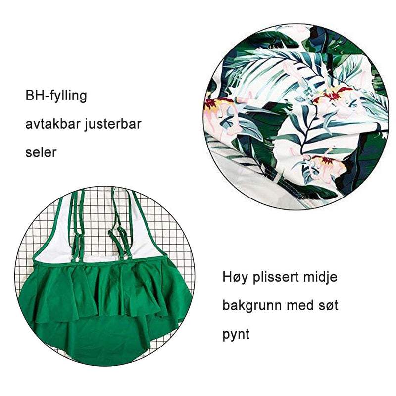 Polstret ruffle høy midje bikini