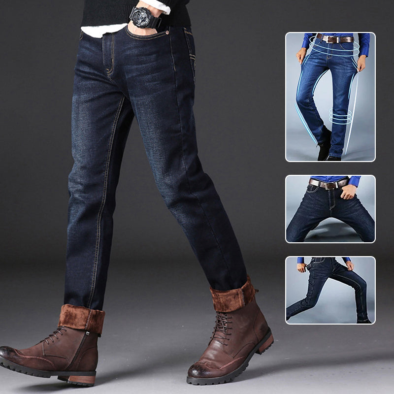 Male Loose Stretchy Denim Straight Pants