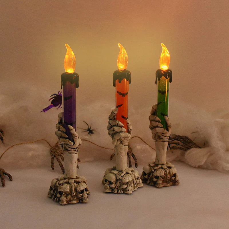 Halloween Skull Candle Holder Light