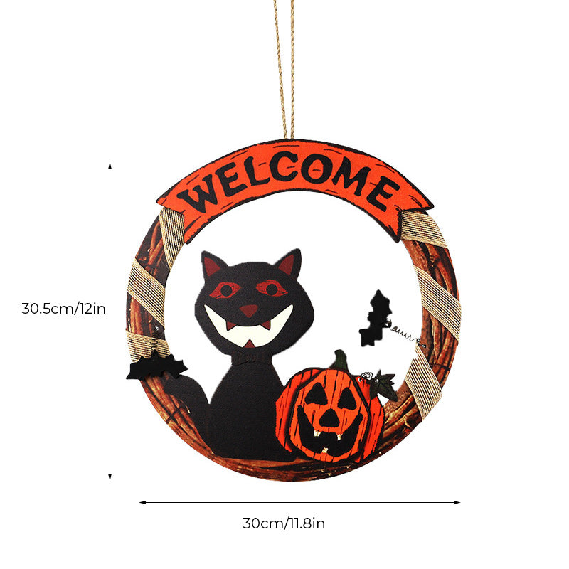 Halloween Wooden Welcome Hanging Sign