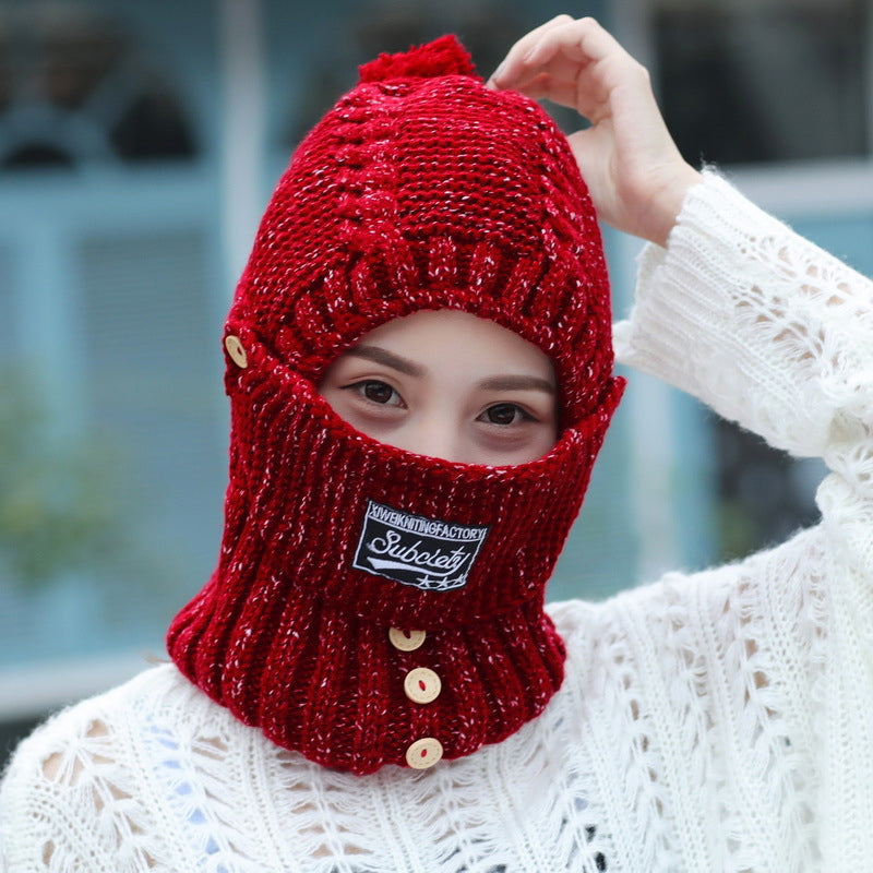 Windproof warm hat with scarf