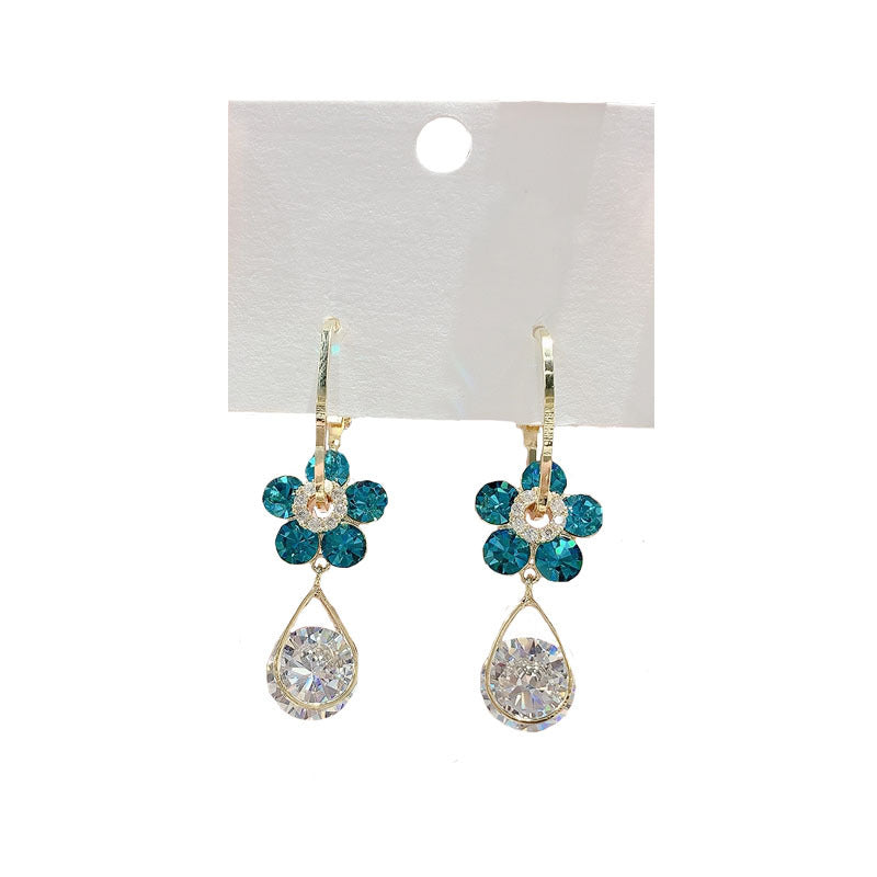 Simple Zircon Flower Earrings