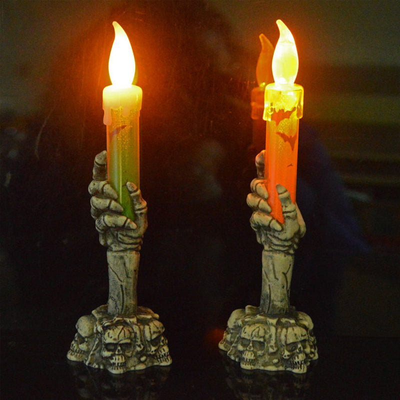 Halloween Skull Candle Holder Light