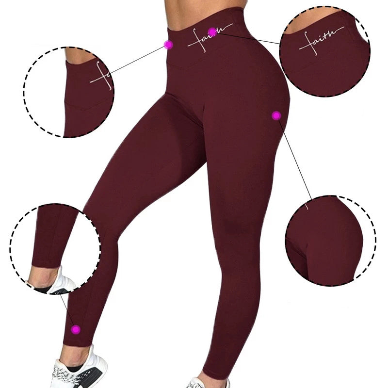 Stretchy ensfarget sporty leggings