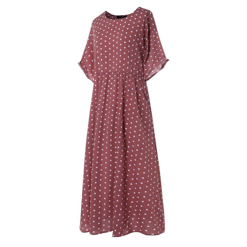 1/2sleeve polka dot dress