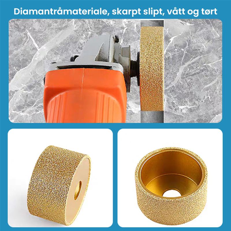 Straight Edge vakuumtørr rillet diamantsliper