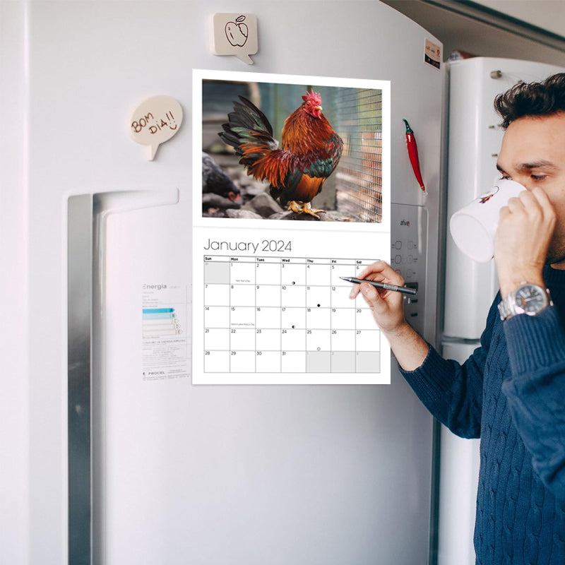 Big Cocks 2024 Veggkalender - En stilig samling av hanebilder