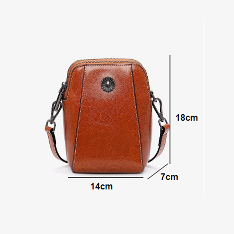 Oil Waxed Leather Small Bag