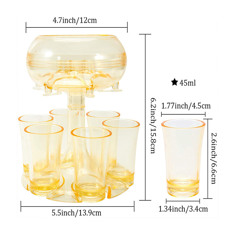 6 Shot Glass Dispenser og holder