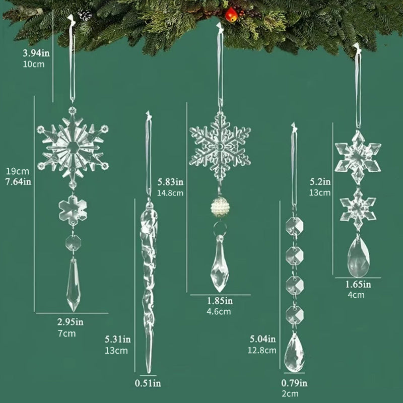 Krystall Christmas Snowflake Ornamenter