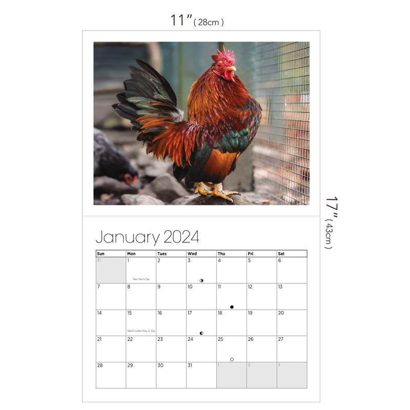 Big Cocks 2024 Veggkalender - En stilig samling av hanebilder