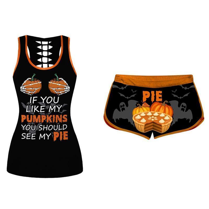 🎃1 sett Halloween gresskarsinglet og shorts