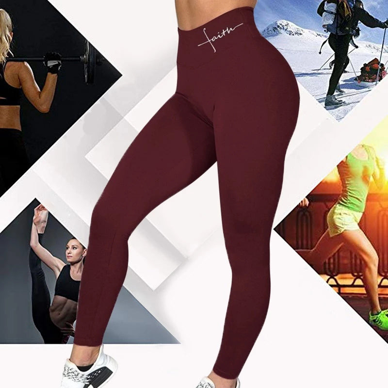 Stretchy ensfarget sporty leggings