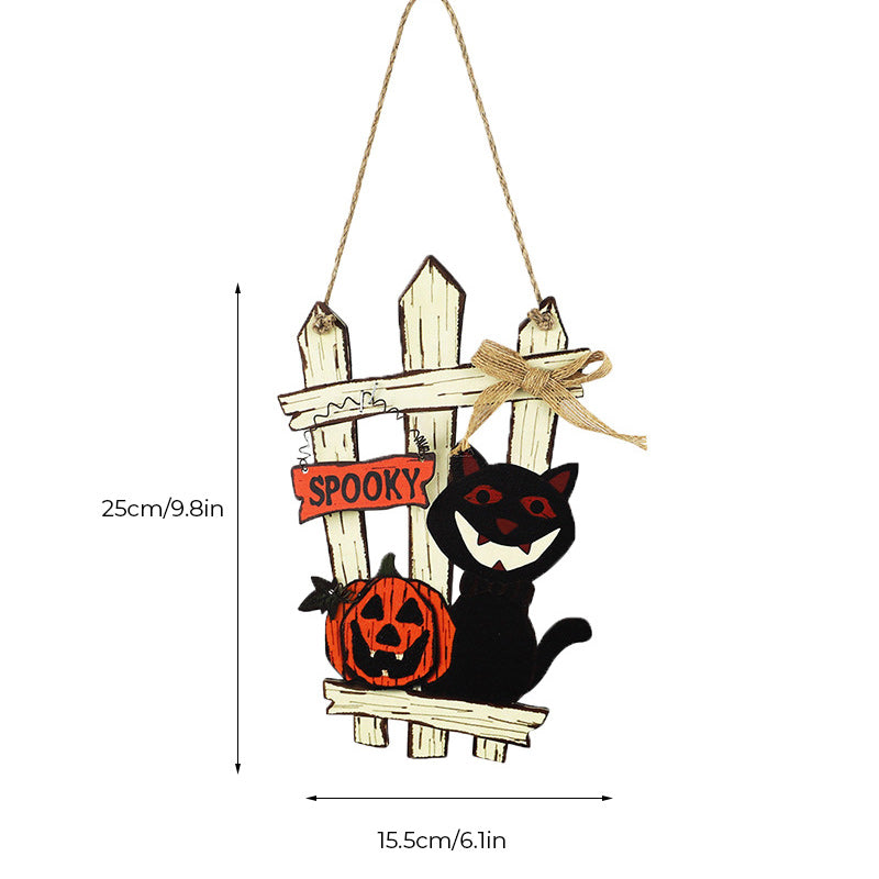 Halloween Wooden Welcome Hanging Sign