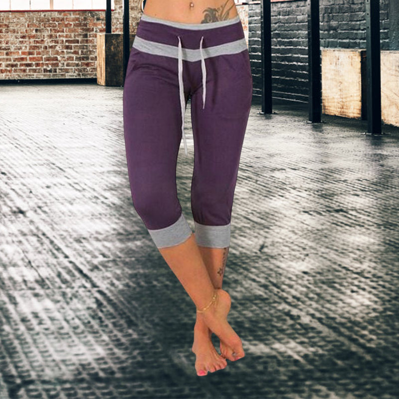 Yogabukser med fargeblokk design