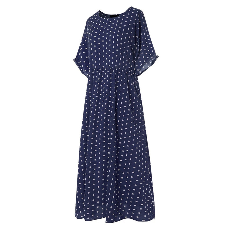 1/2sleeve polka dot dress