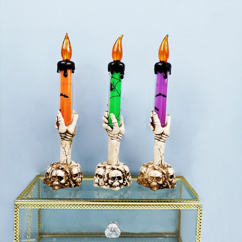 Halloween Skull Candle Holder Light