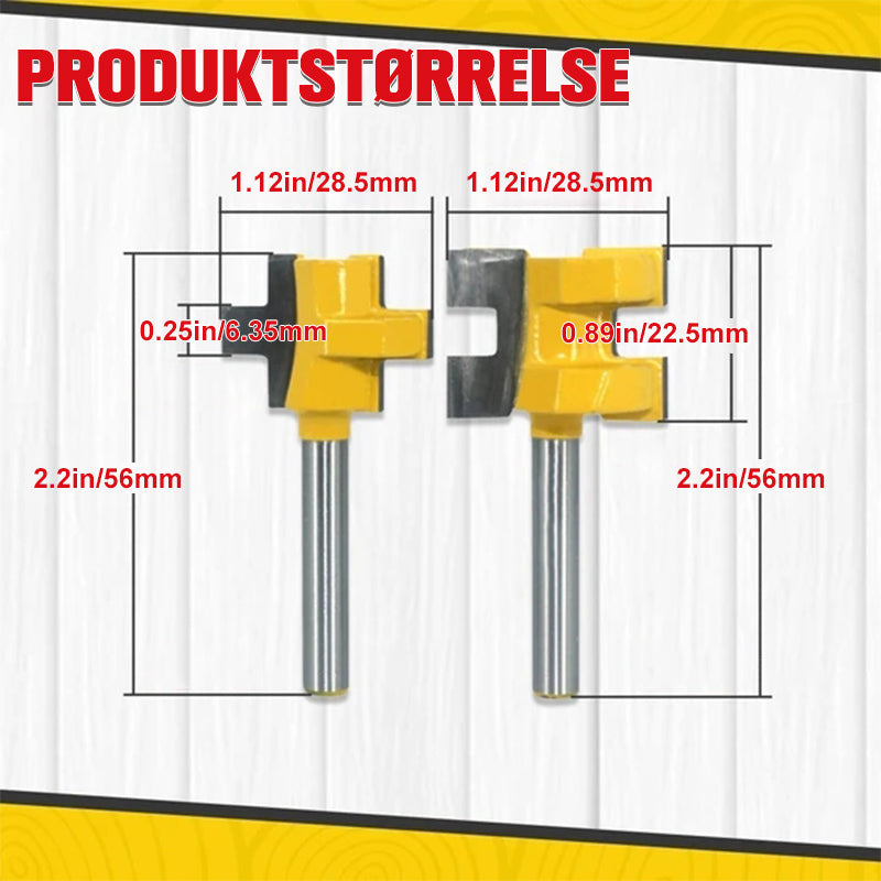 45-graders geringsfreserbit (2 stk / sett)